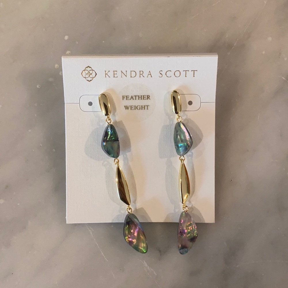 Kendra Scott Ivy Linear Earrings Lilac Abalone